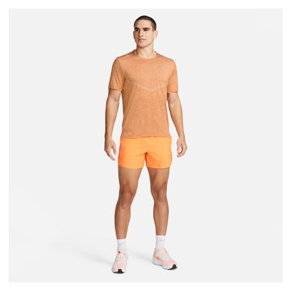 Nike Dri-Fit Rise 365 Orange Short Sleeve Jersey