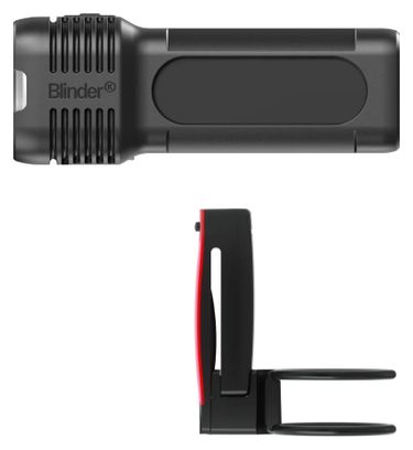Set Knog Blinder Pro 400 voor- en achterverlichting / Plus Rear Zwart
