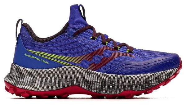 Saucony Endorphin Trail Blauw Rood Heren Trail Loopschoenen