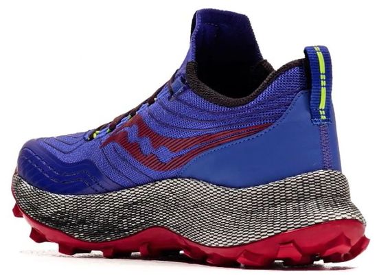 Saucony Endorphin Trail Blauw Rood Heren Trail Loopschoenen