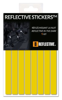 B REFLECTIVE 3M® LINES  Kit de Bandes Réfléchissantes  Multi Support : Vélo  Scooter  Gyroroue et autres EDPM  3M Technology™  1x15cm  Jaune