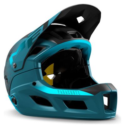 Prodotto rinnovato - Met Parachute MCR Mips casco integrale con mentoniera rimovibile Petrol Blue Mat Brillant 2022
