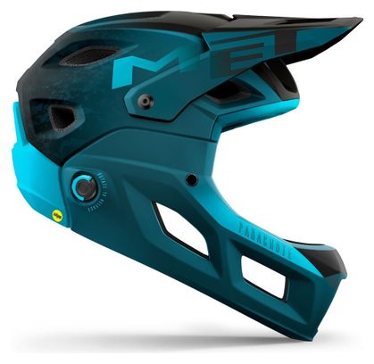 Refurbished Product - Met Parachute MCR Mips full face helmet with removable chin strap Petrol Blue Mat Brillant 2022