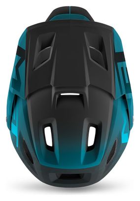 Refurbished Produkt - Met Parachute MCR Mips Integralhelm mit abnehmbarem Kinnschutz Petrol Blau Matt Brillant 2022