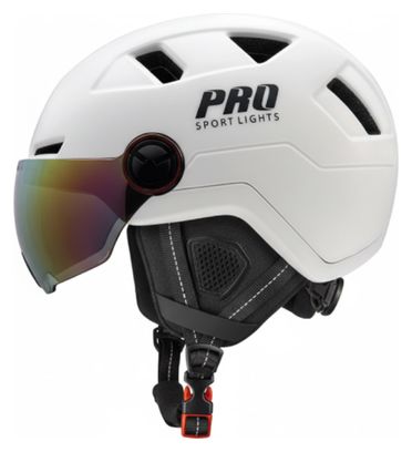 Casque de vélo Speed Pedelec Blanc Visières et Eclairage LED