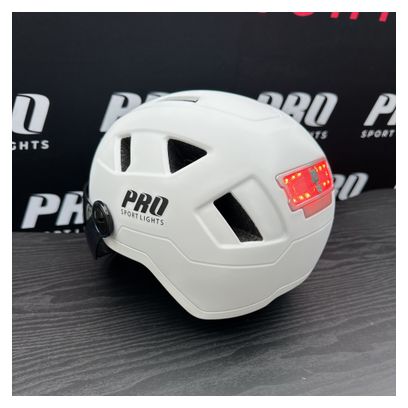 Casque de vélo Speed Pedelec Blanc Visières et Eclairage LED