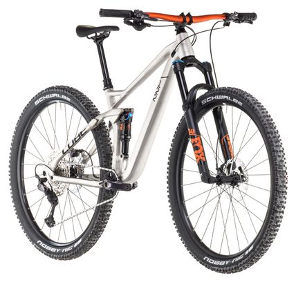 Cube Stereo One22 Race Volledig Geveerde MTB Shimano Deore/Deore XT 12S 29'' Ruw Metaal Zilver 2025
