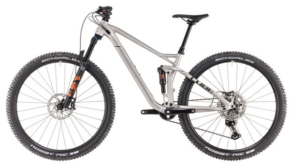 Cube Stereo One22 Race Volledig Geveerde MTB Shimano Deore/Deore XT 12S 29'' Ruw Metaal Zilver 2025