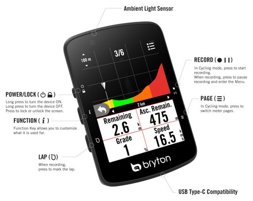 Bryton Rider 650E GPS Bike Computer