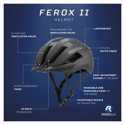 Rogelli Ferox II Fahrradhelm - Unisex - Grau