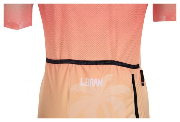 LeBram Womens Vence Celeste Orange Tailored Fit Short Sleeve Jersey