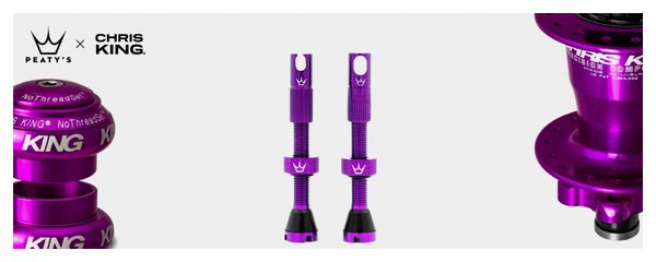 Valves Tubeless Peaty's x Chris King MK2 60mm Violet