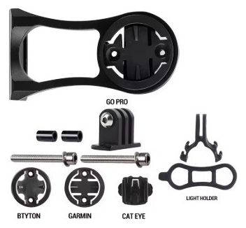 Support guidon déporté Multi-Fonction pour Vélo - Compatible Garmin  GoPro  Bryton  Cat Eye  Eclairage et GoPro