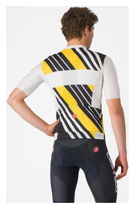 Maglia a maniche corte Heritage Castelli Uomo Nero Bianco Giallo