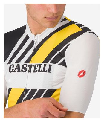 Maglia a maniche corte Heritage Castelli Uomo Nero Bianco Giallo