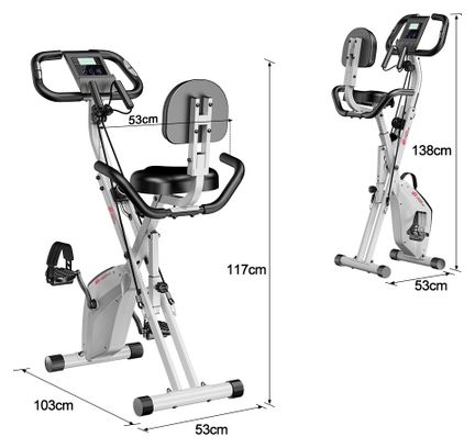 Vélo d'appartement Fitness C magnétique pliable noir