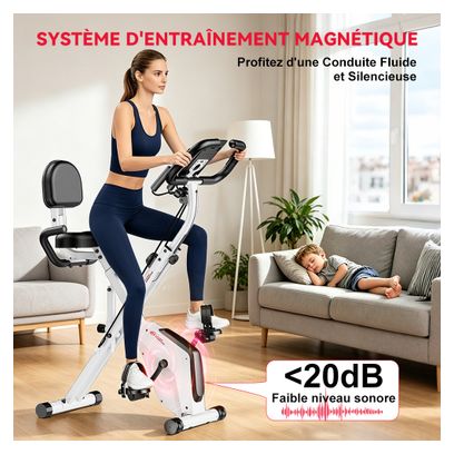 Vélo d'appartement Fitness C magnétique pliable noir