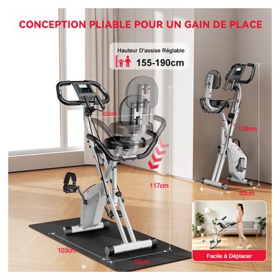 Vélo d'appartement Fitness C magnétique pliable noir