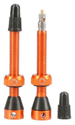 TUBOLIGHT paire de valves tubeless 50mm Orange