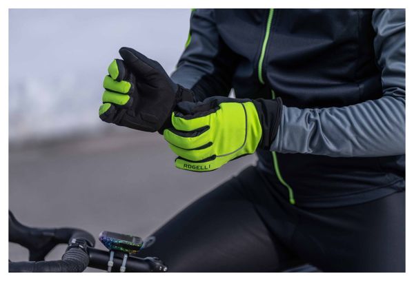 Gants Velo Long De Hiver Rogelli Essential - Homme - Fluor