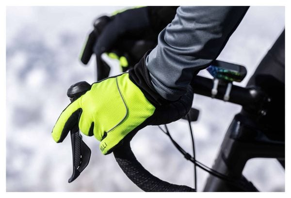 Gants Velo Long De Hiver Rogelli Essential - Homme - Fluor