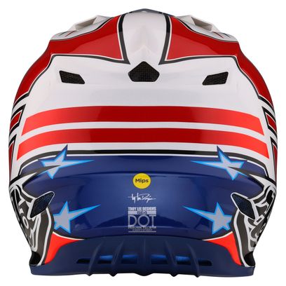 Troy Lee Designs SE4 Polyacrylite Mips Full Face Helmet Blue/White/Red
