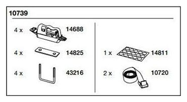 Thule 10739 Kit de fixation Easy Snap bleu