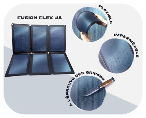 Panneau Solaire Portable Sunslice Fusion FLEX 48 48W Pliable et Flexible Noir