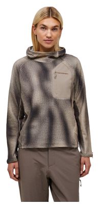 Peak Performance Freelight AOP Polartec Alpha-fleece met capuchon, beige/grijs, dames