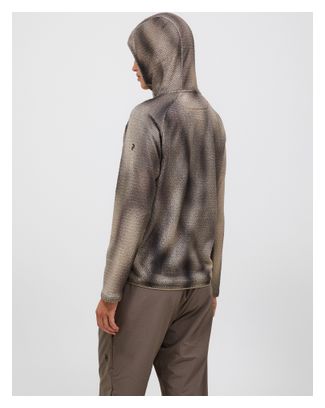 Peak Performance Freelight AOP Polartec Alpha-fleece met capuchon, beige/grijs, dames