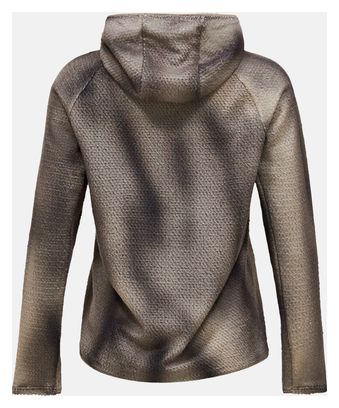 Peak Performance Freelight AOP Polartec Alpha-fleece met capuchon, beige/grijs, dames
