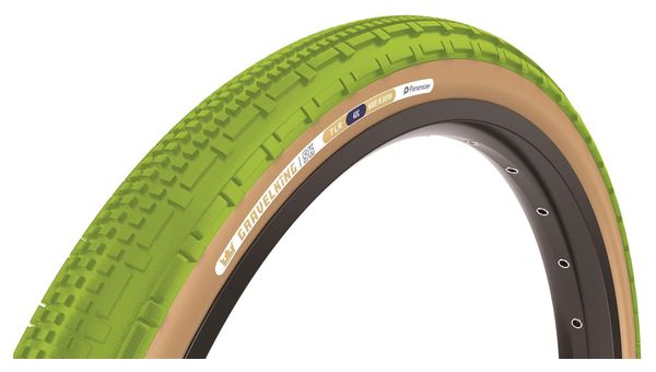 Pneu Gravel Panaracer GravelKing SK 700 mm Tubeless Ready Souple ZSG Gravel Compound BeadLock TuffTex Vert Matcha Flancs Beiges