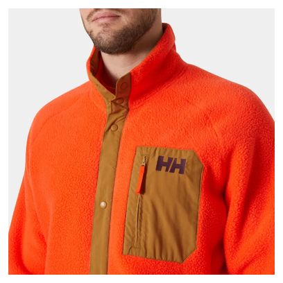 Heren Helly Hansen Panorama Pile Snap Fleec Jas Rood