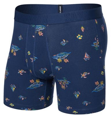 Saxx DropTemp Cooling Cotton Fly Island Life Midnight Navy Blue Boxershort