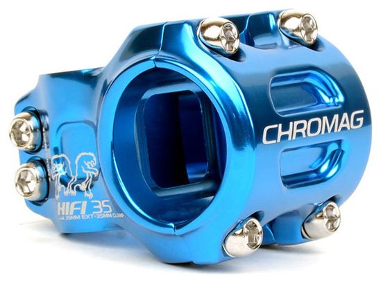 Attacco manubrio MTB CHROMAG HI-FI 35 Blu
