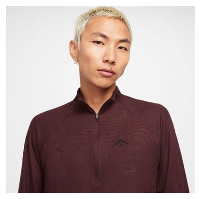 Heren Nike Trail Red 1/2 Zip Top