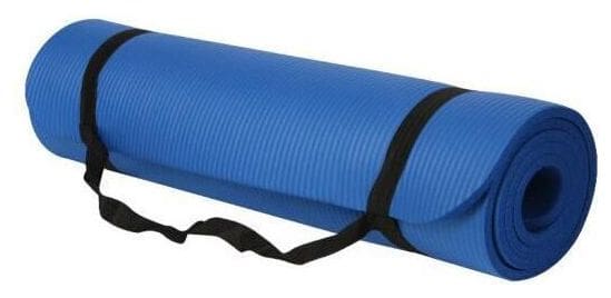 Tapis de Pilates Yoga Antidrapant avec Sangle Transport 183*61*1 cm Tapis de Fitness Gym - Bleu