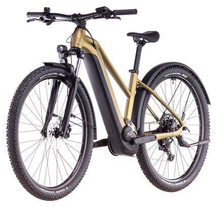 Cube Reaction Hybrid Performance 500 Trapecio Allroad MTB Eléctrica Hardtail Shimano Cues 9S 500 Wh 29'' Oro Lima 2025