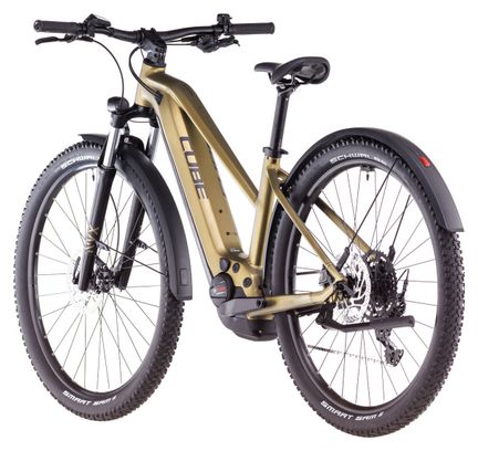 Cube Reaction Hybrid Performance 500 Trapecio Allroad MTB Eléctrica Hardtail Shimano Cues 9S 500 Wh 29'' Oro Lima 2025