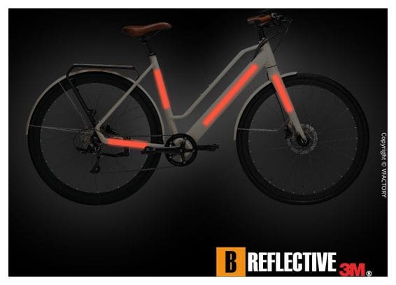 B REFLECTIVE 3M® LINES  Kit de Bandes Réfléchissantes  Multi Support : Vélo  Gyroroue et autres EDPM  3M Technology™  1x15cm  Rouge