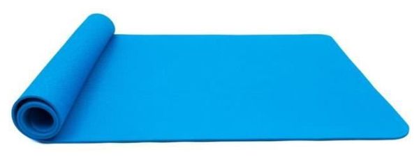 Tapis de Sol Pilates Antidérapant avec Sac Tapis et Sangle Transport Tapis de Fitness Gymnastique pour Yoga 183* 61* 0 6 cm - Bleu