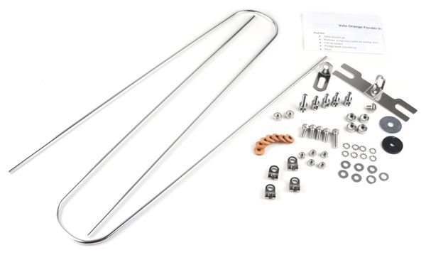 Pair of VéloOrange Mudguards Fluted Fenders 63 mm 700c Silver
