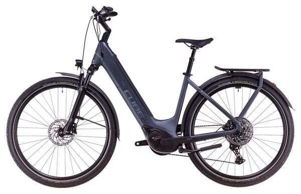 VTC Électrique Cube Touring Hybrid Pro 625 Easy Entry Shimano Cues 11V 625 Wh 700 mm Gris Metallic 2025