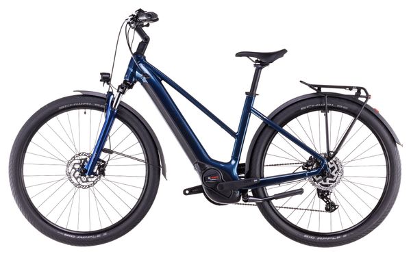 VTC Électrique Cube Touring Hybrid One 625 Trapeze Shimano Cues 9V 625 Wh 700 mm Bleu Deep Sea 2025