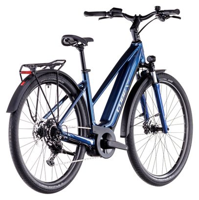VTC Électrique Cube Touring Hybrid One 625 Trapeze Shimano Cues 9V 625 Wh 700 mm Bleu Deep Sea 2025