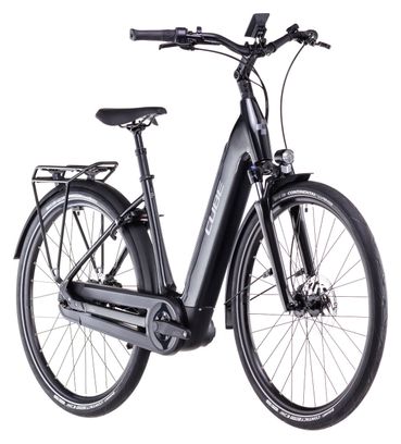 Cube Supreme Hybrid Comfort Pro 500 Easy Entry Electric City Bike Enviolo City 500 Wh 700 mm Nero Grigio Lunare 2025