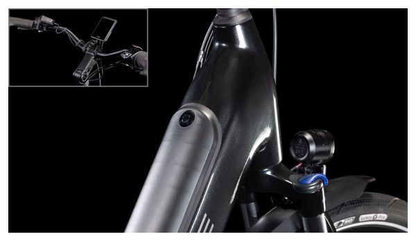 Cube Supreme Hybrid Comfort Pro 500 Easy Entry Electric City Bike Enviolo City 500 Wh 700 mm Nero Grigio Lunare 2025