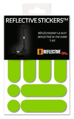 B REFLECTIVE 3M® E-RIDE STANDARD™  Kit de stickers réfléchissants colorés pour 2 Trottinettes  Gyroroues et autres EDPM  3M Technology™  vert