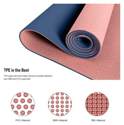 Tapis de Yoga Tapis de Sport Tapis Fitness avec Un Sangle 183 x 61 x 0 6 cm Rose marine