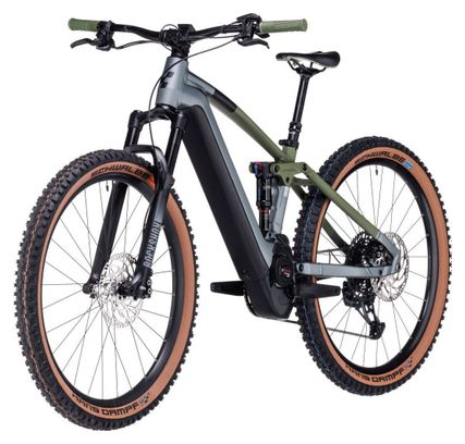 VTT Électrique Tout-Suspendu Cube Stereo Hybrid 120 TM 750 Sram GX Eagle 12V 750 Wh 29'' Gris Flash Vert Olive